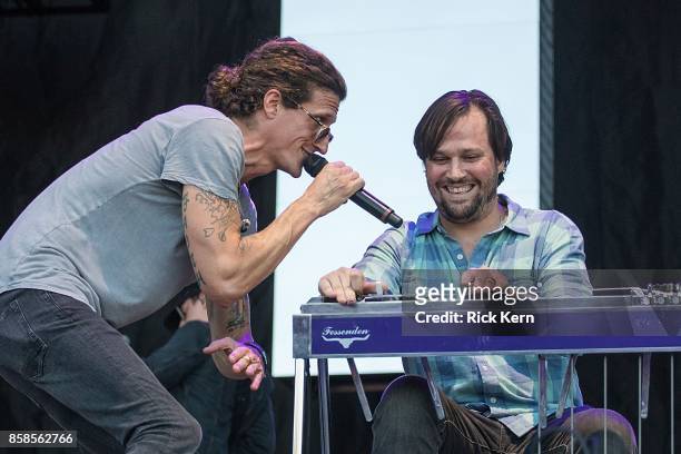 Vocalist David Shaw and musician Ed Williams of The Revivalists perform onstage during weekend one, day one of Austin City Limits Music Festival at...