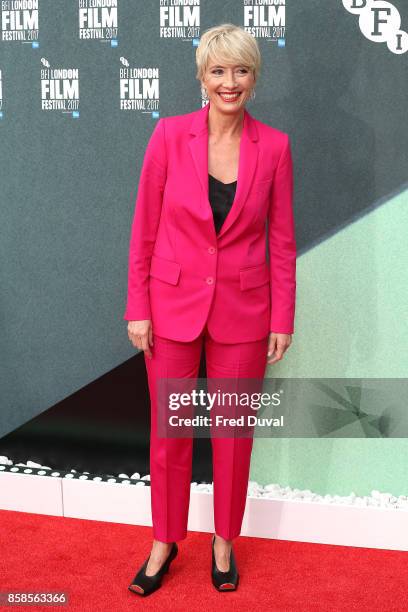 Emma Thompson attends "The Meyerowitz Stories" UK Premiere during the 61st BFI London Film Festival at Embankment Gardens Cinema on October 6, 2017...