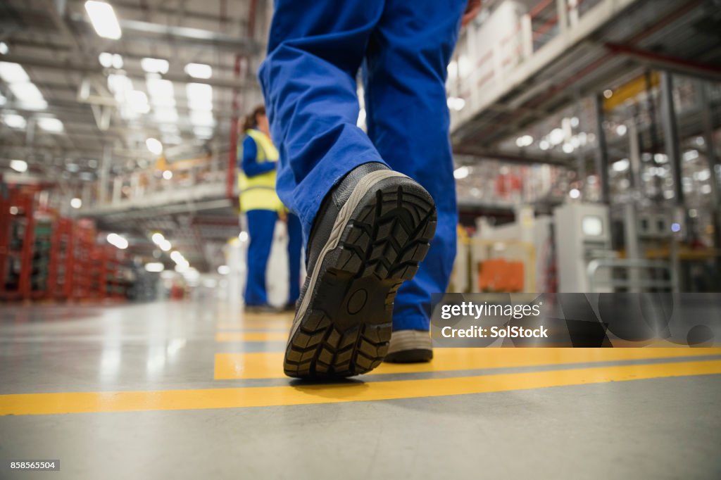 Close-Up of a Workers Boot