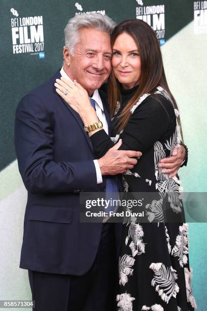 Dustin Hoffman and Lisa Hoffman attend "The Meyerowitz Stories" UK Premiere during the 61st BFI London Film Festival at Embankment Gardens Cinema on...