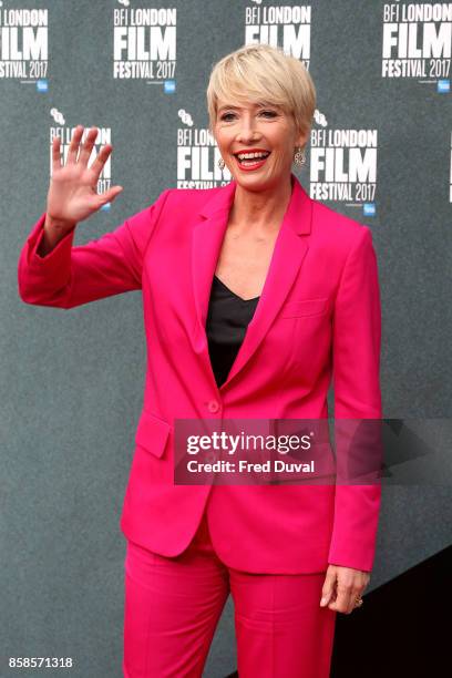 Emma Thompson attends "The Meyerowitz Stories" UK Premiere during the 61st BFI London Film Festival at Embankment Gardens Cinema on October 6, 2017...