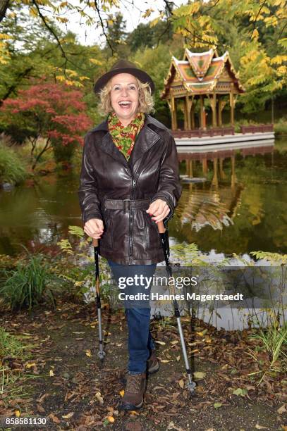Actress Michaela May during the charity walk for the Mukoviszidose e. V. At Westpark on October 7, 2017 in Munich, Germany.