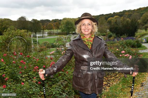 Actress Michaela May during the charity walk for the Mukoviszidose e. V. At Westpark on October 7, 2017 in Munich, Germany.