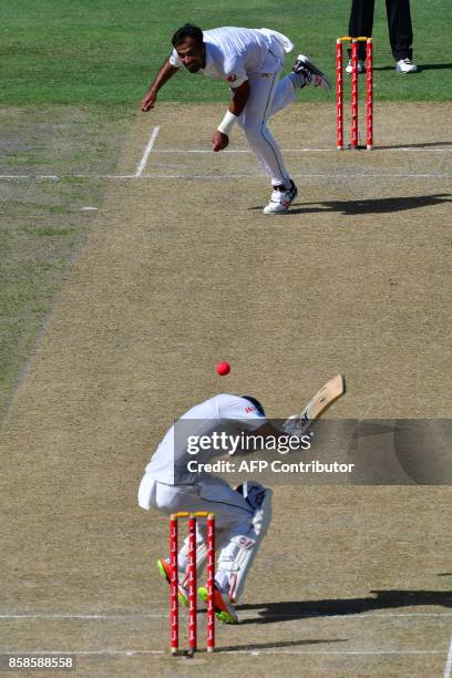 Wahab Riaz of Pakistan bowls on Dinesh Chandimal of Sri Lanka during the second day of the second Test cricket match between Sri Lanka and Pakistan...
