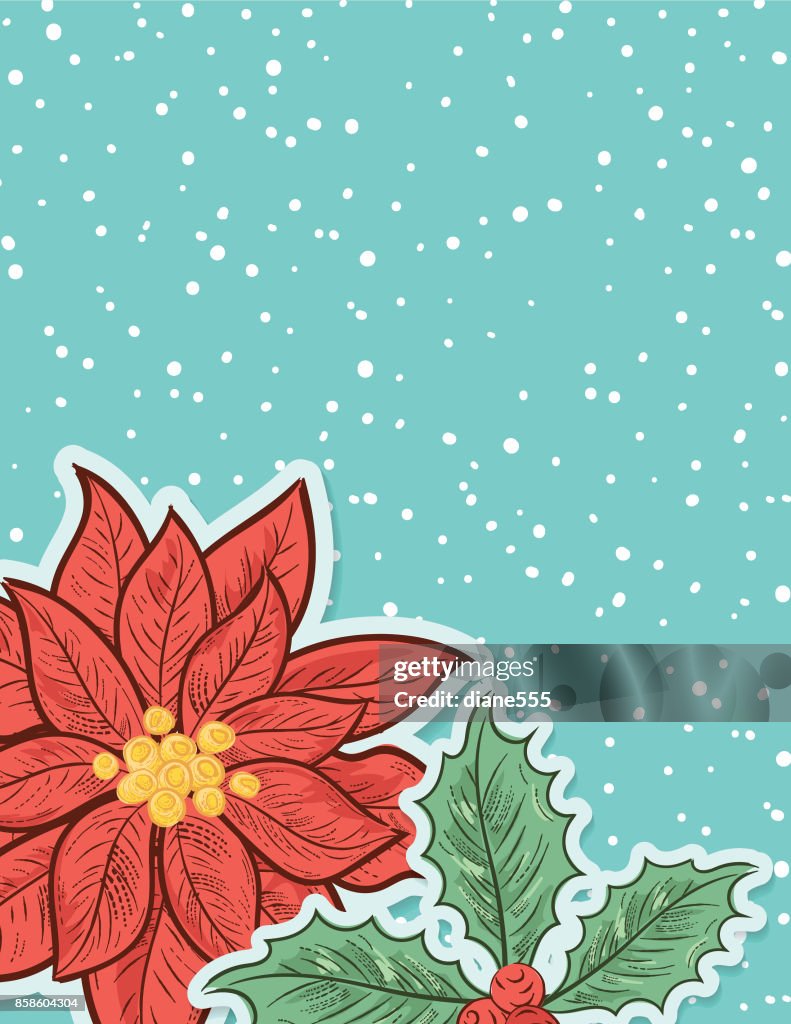 Christmas Poinsettia Background