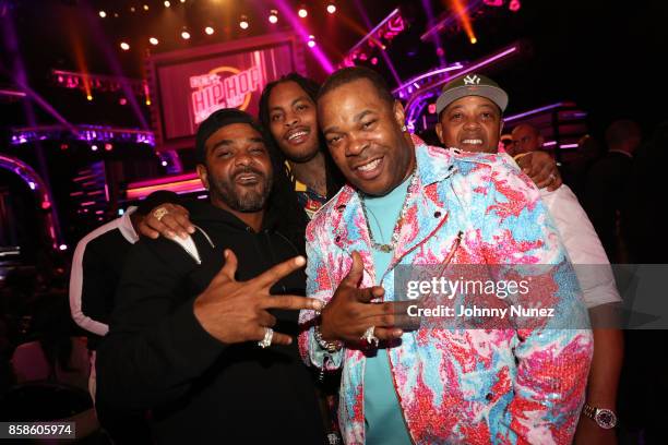 Jim Jones, Waka Flocka Flame, Busta Rhymes, and Special attend the 2017 BET Hip Hop Awards on October 6, 2017 in Miami Beach, Florida.