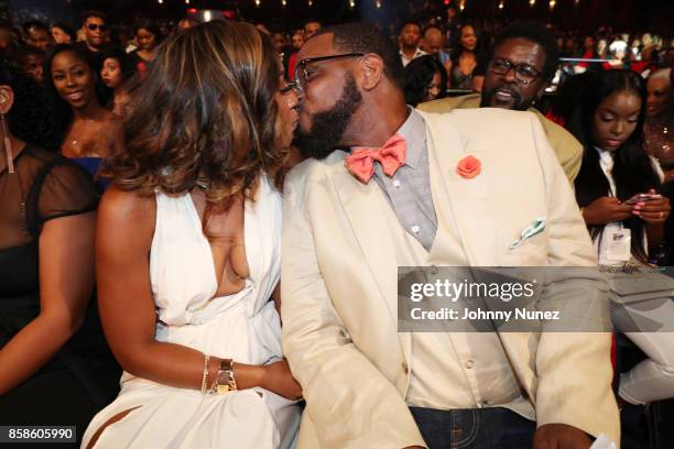 Kristin Thompson and Uncle Luke attend the 2017 BET Hip Hop Awards on October 6, 2017 in Miami Beach, Florida.