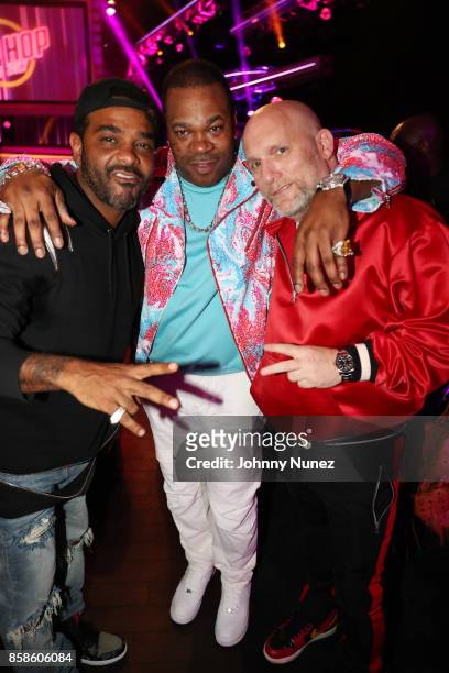 Jim Jones, Busta Rhymes, and Steve Rifkind attend the 2017 BET Hip Hop Awards on October 6, 2017 in Miami Beach, Florida.