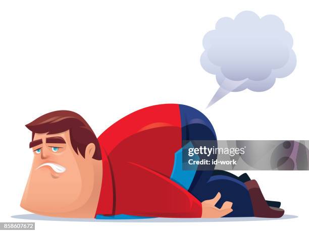 man farting - digestive problems stock illustrations
