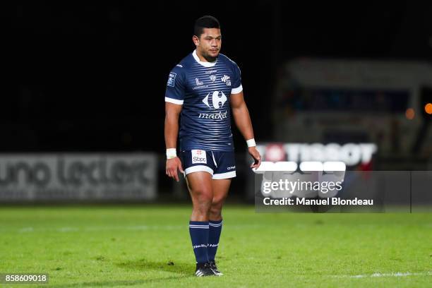 Leo Henry Taefu of Colomiers during the Pro D2 match between Colomiers and Vannes on October 6, 2017 in Colomiers, France.