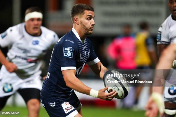 Maxime Lafage of Colomiers during the Pro D2 match between Colomiers and Vannes on October 6, 2017 in Colomiers, France.