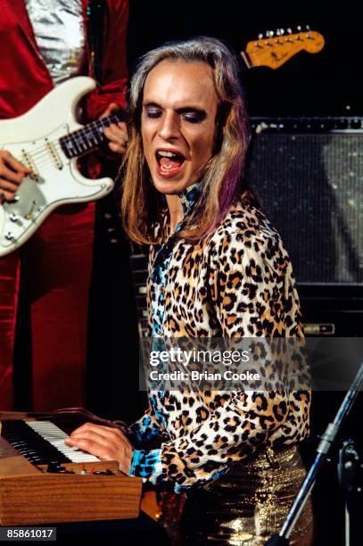 Brian Eno of Roxy Music at the Royal College Of Art video studio in London on July 5 1972