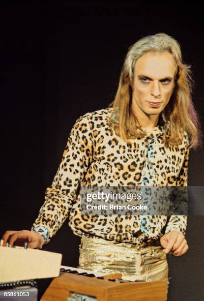 Brian Eno of Roxy Music at the Royal College Of Art video studio in London on July 5 1972