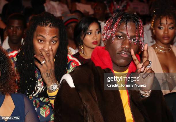 Waka Flocka Flame, Tammy Rivera, and Lil Yachty attend the 2017 BET Hip Hop Awards on October 6, 2017 in Miami Beach, Florida.