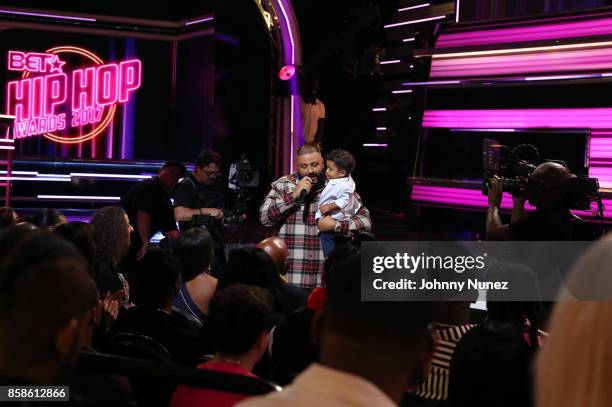 Khaled and Asahd Khaled attend the 2017 BET Hip Hop Awards on October 6, 2017 in Miami Beach, Florida.