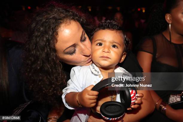 Nicole Tuck and Asahd Khaled attend the 2017 BET Hip Hop Awards on October 6, 2017 in Miami Beach, Florida.