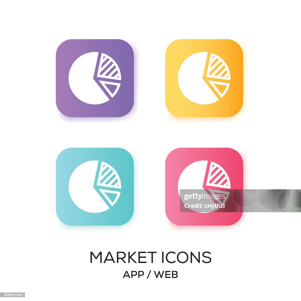 Satz von Markt-App-Symbol