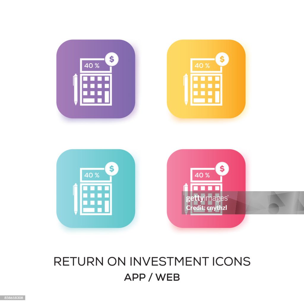 Satz von Return On Investment-App-Symbol