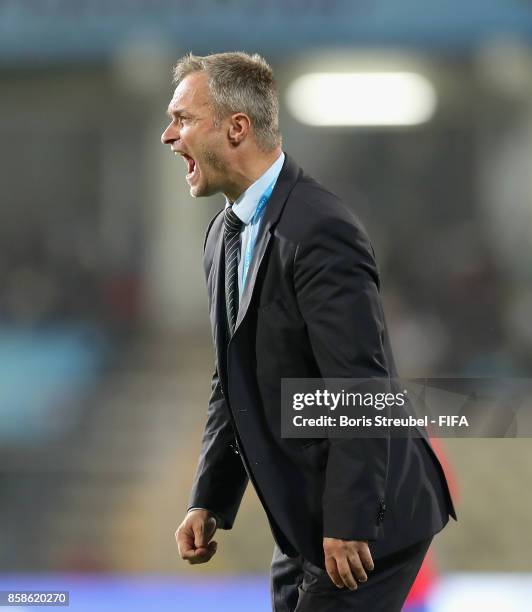 Christian Wueck of Germany reacts during the FIFA U-17 World Cup India 2017 group C match between Germany and Costa Rica at Pandit Jawaharlal Nehru...