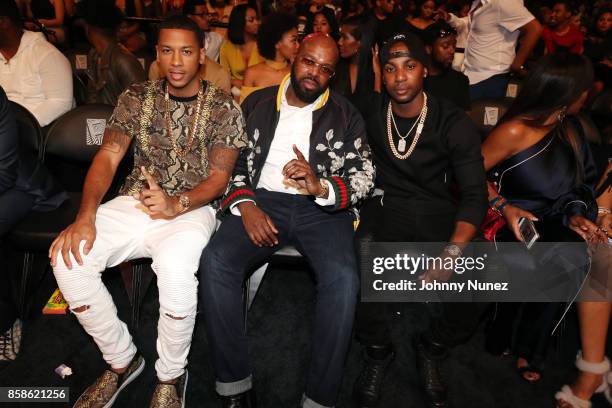 Brooklyn Johnny, J Class, and Shaft attend the 2017 BET Hip Hop Awards on October 6, 2017 in Miami Beach, Florida.