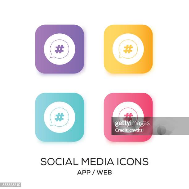 set of social media app icon - horn rimmed glasses stock illustrations stock illustrations