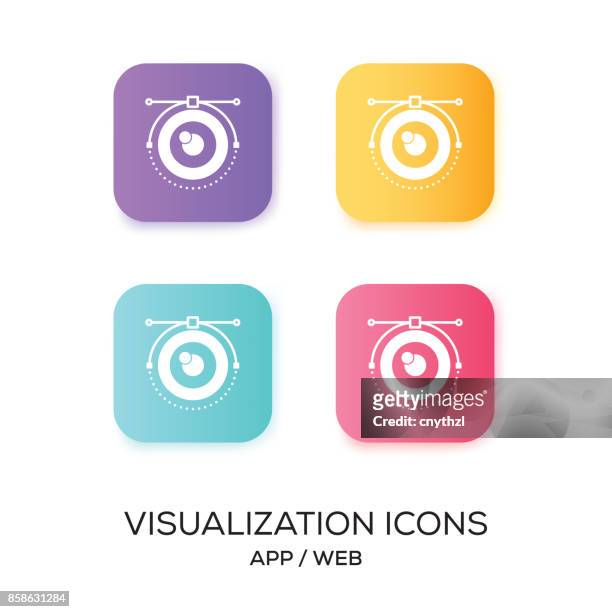 ilustrações, clipart, desenhos animados e ícones de conjunto de ícone do aplicativo de visualização - bar chart