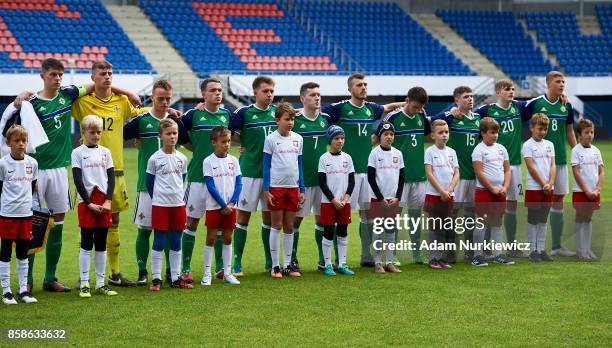 Eoin Toal and goalkeeper Declan Dunne and Reece McGinley and Christopher Gallagher and Caolan Boyd Munce and Robert Burns and Christopher Crane and...