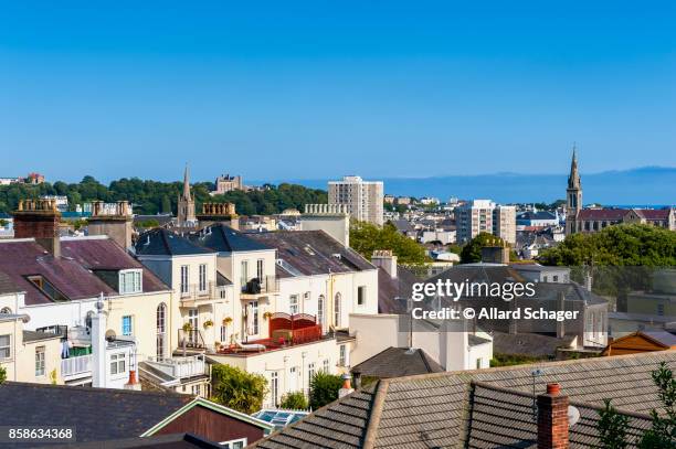 skyline of saint helier jersey - channel islands england stock pictures, royalty-free photos & images