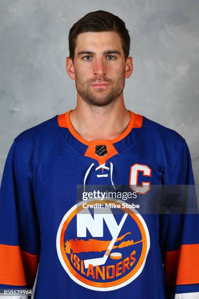 John Tavares of the New York Islanders poses for his official headshot for the 2017-2018 season on September 14, 2017 in Uniondale, New York.