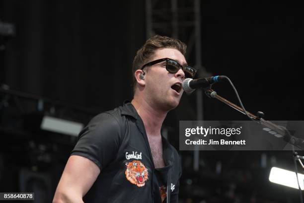 Mike Kerr of Royal Blood performs live on stage during Austin City Limits Festival at Zilker Park on October 6, 2017 in Austin, TX