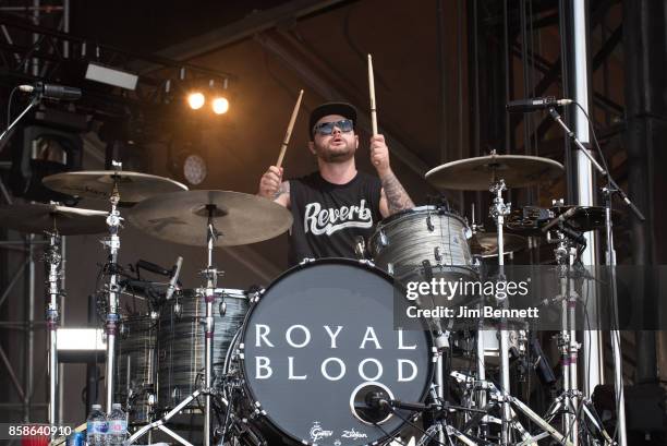 Ben Thatcher of Royal Blood performs live on stage during Austin City Limits Festival at Zilker Park on October 6, 2017 in Austin, TX