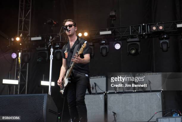 Mike Kerr of Royal Blood performs live on stage during Austin City Limits Festival at Zilker Park on October 6, 2017 in Austin, TX