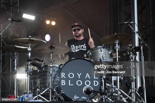 Ben Thatcher of Royal Blood performs live on stage during Austin City Limits Festival at Zilker Park on October 6, 2017 in Austin, TX