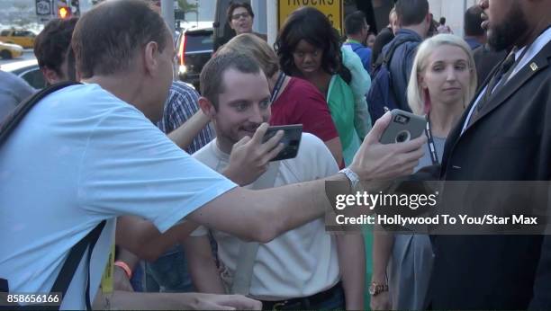 Actor Elijah Wood is seen at Comic-Con New York on October 6, 2017 in New York City.