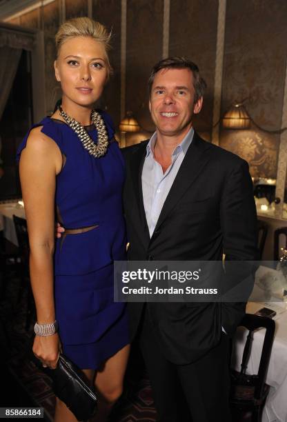 Maria Sharapova and Cole Haan CEO Jim Steuss attend the Cole Haan Dinner for Maria Sharapova at Chateau Marmont on April 7, 2009 in West Hollywood,...