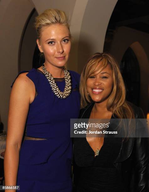 Maria Sharapova and Eve attend the Cole Haan Dinner for Maria Sharapova at Chateau Marmont on April 7, 2009 in West Hollywood, California.