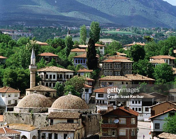 overhead view of safranbolu. - safranbolu turkey stock pictures, royalty-free photos & images