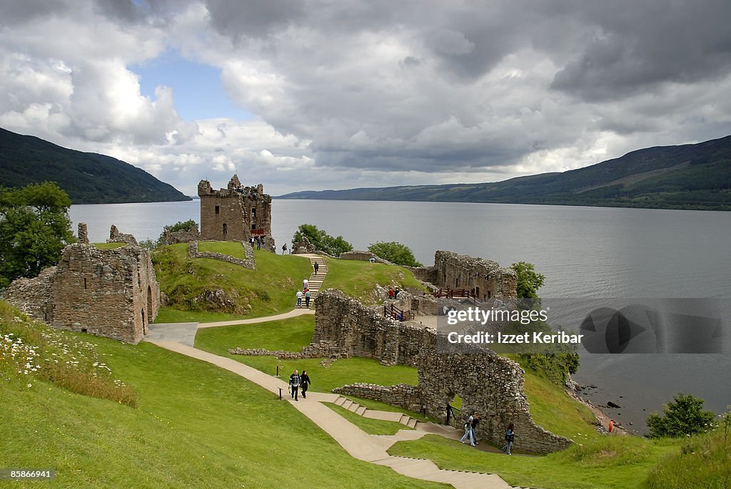Urqhart Castle and Loch Ness.