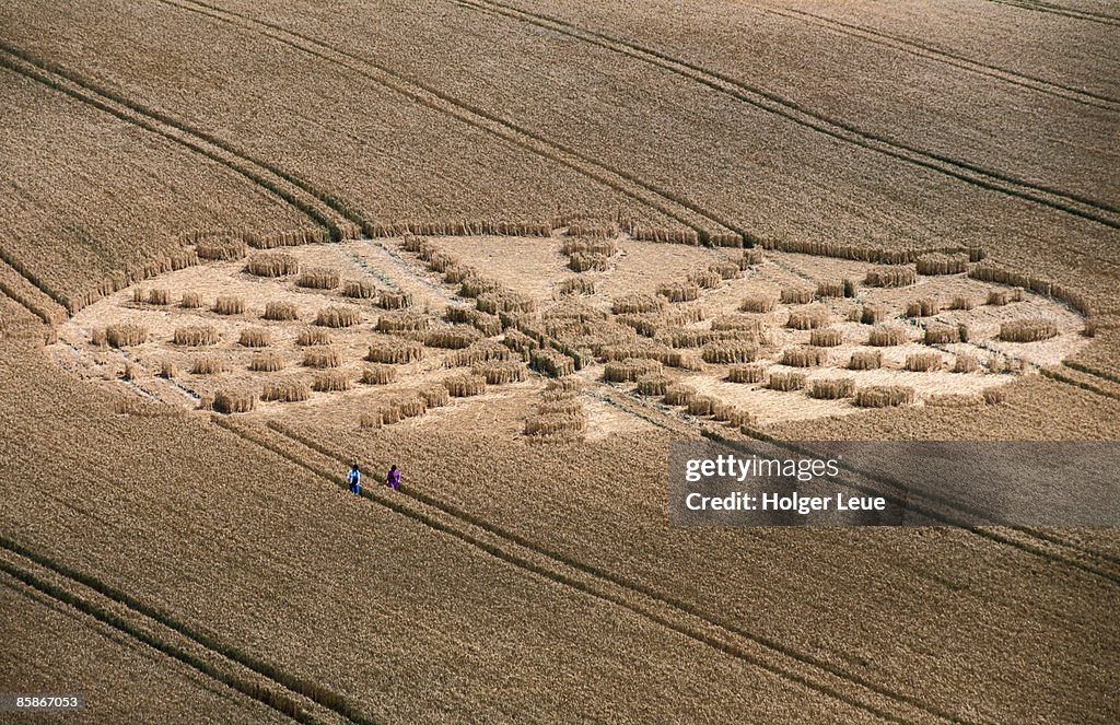 Aerial of crop circle.