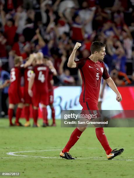 Matt Bessler of the United States celebrates during the final round qualifying match against Panama for the 2018 FIFA World Cup at Orlando City...