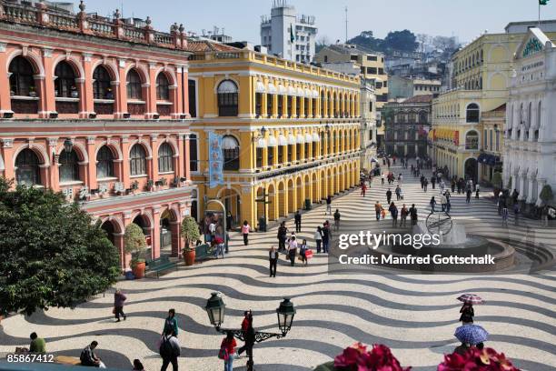 largo do senado (senado square). - macao stock pictures, royalty-free photos & images