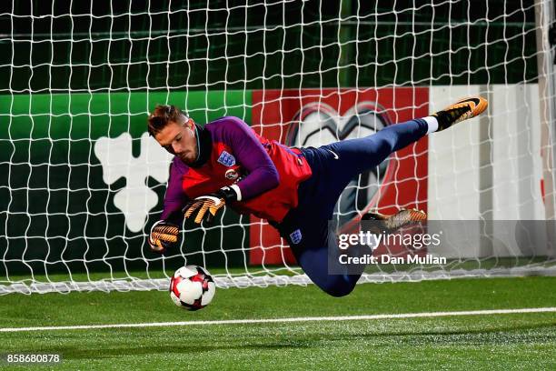 Jack Butland during an England Training Session at The LFF Stadium in Vilnius at a Media Access day on October 7, 2017 in Vilnius,