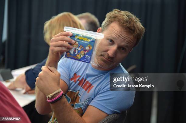 Breckin Meyer attends the Robot Chicken signing during New York Comic Con 2017 - JK at Jacob K. Javits Convention Center on October 7, 2017 in New...