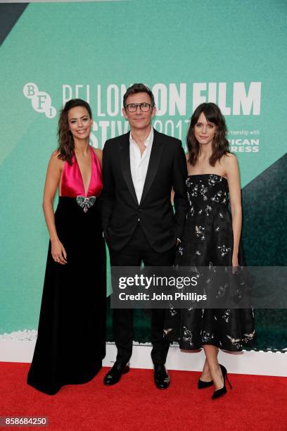 Stacy Martin, Michel Hazanavicius and Berenice Bejo attend the Create Gala & UK Premiere of "Redoubtable" during the 61st BFI London Film Festival on...