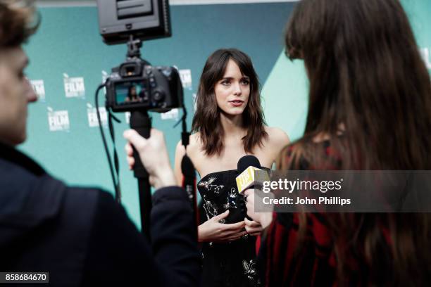 Stacy Martin attends the Create Gala & UK Premiere of "Redoubtable" during the 61st BFI London Film Festival on October 7, 2017 in London, England.