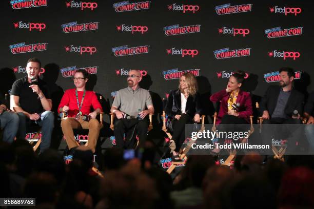 Peter Serafinowicz, Griffin Newman, Jackie Earle Haley, Valorie Curry, Yara Martinez and Brendan Hines attend Amazon Prime Video's The Tick New York...