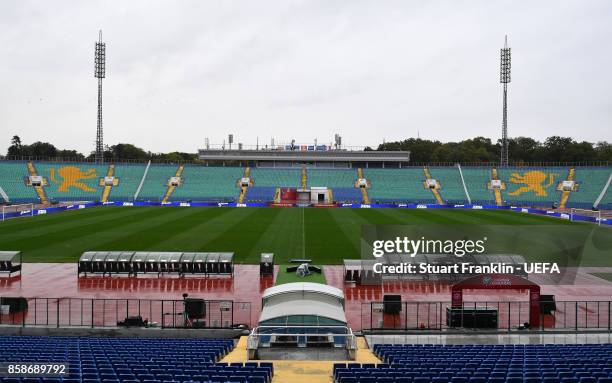 General view of the Vasil Levski National Stadium prior to the FIFA 2018 World Cup Qualifier between Bulgaria and France at on October 7, 2017 in...