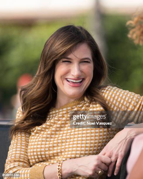 Kathryn Hahn visits 'Extra' at Universal Studios Hollywood on October 5, 2017 in Universal City, California.