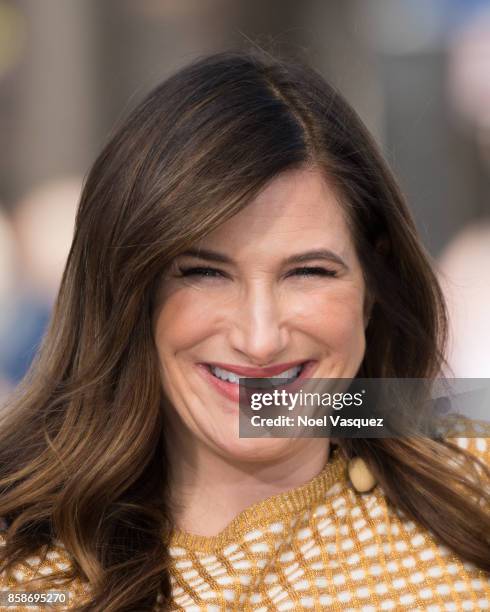 Kathryn Hahn visits 'Extra' at Universal Studios Hollywood on October 5, 2017 in Universal City, California.