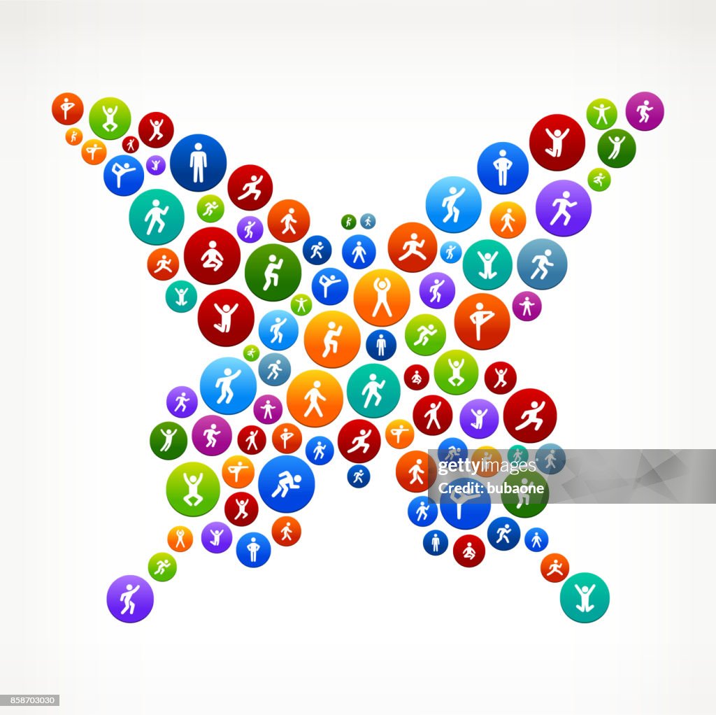 Wellness Button Butterfly Wellness Active Lifestyle Vector Button Pattern High-Res ...